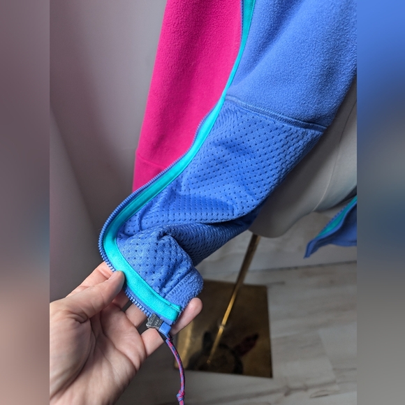 Patagonia NWOT Microdini Full Fleece Hoodie Zip Jacket Xxl Womens Hot Pink Blue - Picture 6 of 13